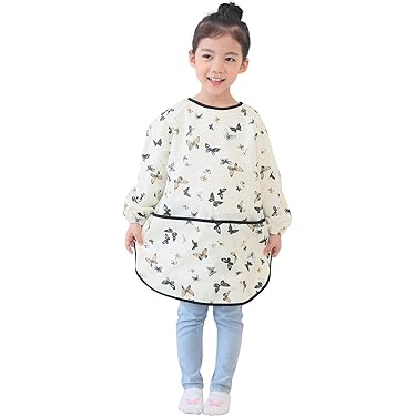 thumbnail image 2 of Little Kid Kid Art Smock Apron With Pocket For Children Artist Painting Aprons Smocks With Long Sleeve Girl Shirt Size 6t Girl Clothes 18-24 Months 2 of 11