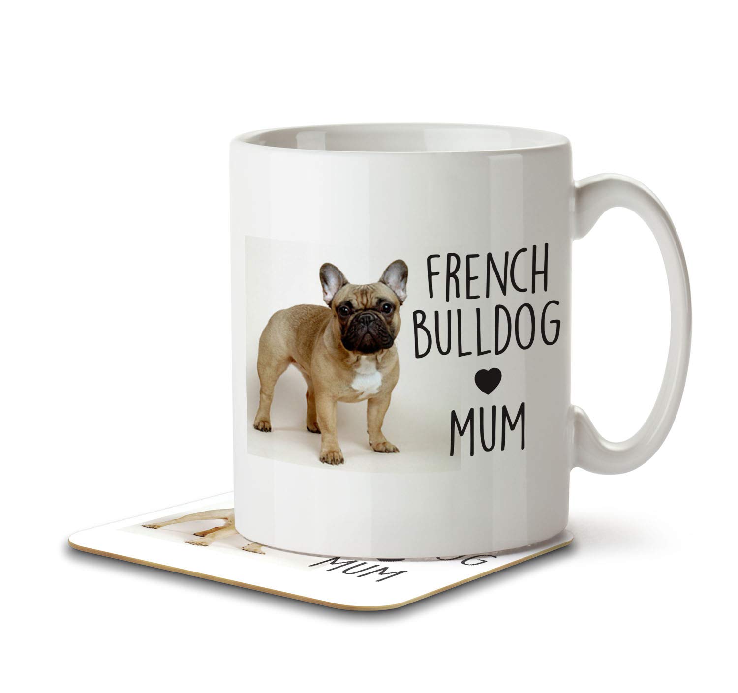 The Inky Penguin - French Bulldog Mum - Frenchie Dog, Pet Mug and Coaster, Ceramic, 11fl. oz.