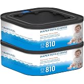 2 Packs Jumbo Square Refills Disposal Bags Refill Compatible with Diaper Genie Compact, Select Pails and Classic Version Pails, Hold Up to 810 Newborn-Sized Diapers Per Refill