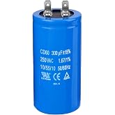 ZOWZEA 300uF/MFD CD60 Motor Start Capacitor 250VAC 50/60Hz for Electric Motor Starting
