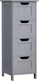 VASAGLE Mystic Grey 30x30x82 cm Bathroom Cabinet with 4 Drawers