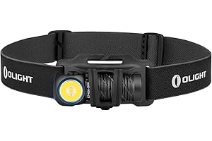 OLIGHT Compact headlamp with Red Light Perun 2 Mini Rechargeable Camping Headlamp 1100 Lumens White LED, Right Angle Flashlig
