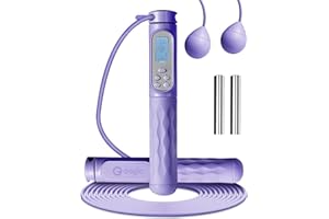 GOOGIC Cordless Jump Rope with Counter, Weighted Jump ropes with HD Screen for Exercise Fitness, Wireless Skipping Rope for Men Women Kids (Indoor/Outdoor)