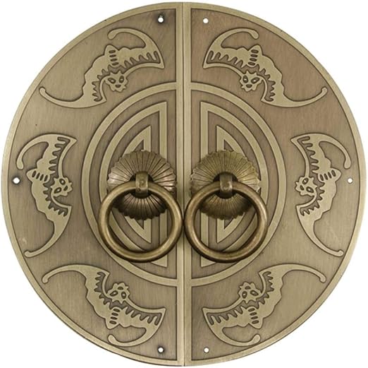 Golpeador de cobre antiguo, cerradura de puerta clásica Tiradores de