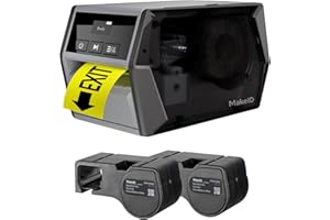 Makeid D50 Industrial Label Printer, Desktop Label Maker 2" Print Head, Mobile APP & PC Editor Compatible, 2600mAh Li-ion Battery, Come with 1.97" W x 26.24ft L Label Heavy-Duty Labeler for Job Sites