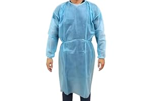 SANDHILL TOOLS 30 Pack of Disposable PPE Latex-Free Isolation Gowns with Elastic Cuff for Dental Offices, Hospitals and Medical use, Fluid Resistant, Non-Woven, Single use Universal Size