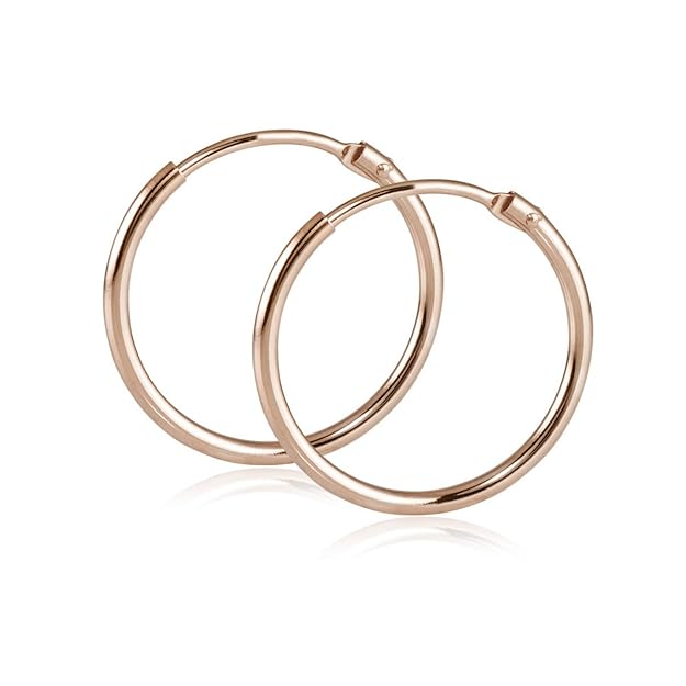 MATERIA Dünne Creolen Rosegold Damen Kinder Ohrringe Silber 925 rose gold vergoldet flexibel 25 35 55mm - Made in Germany