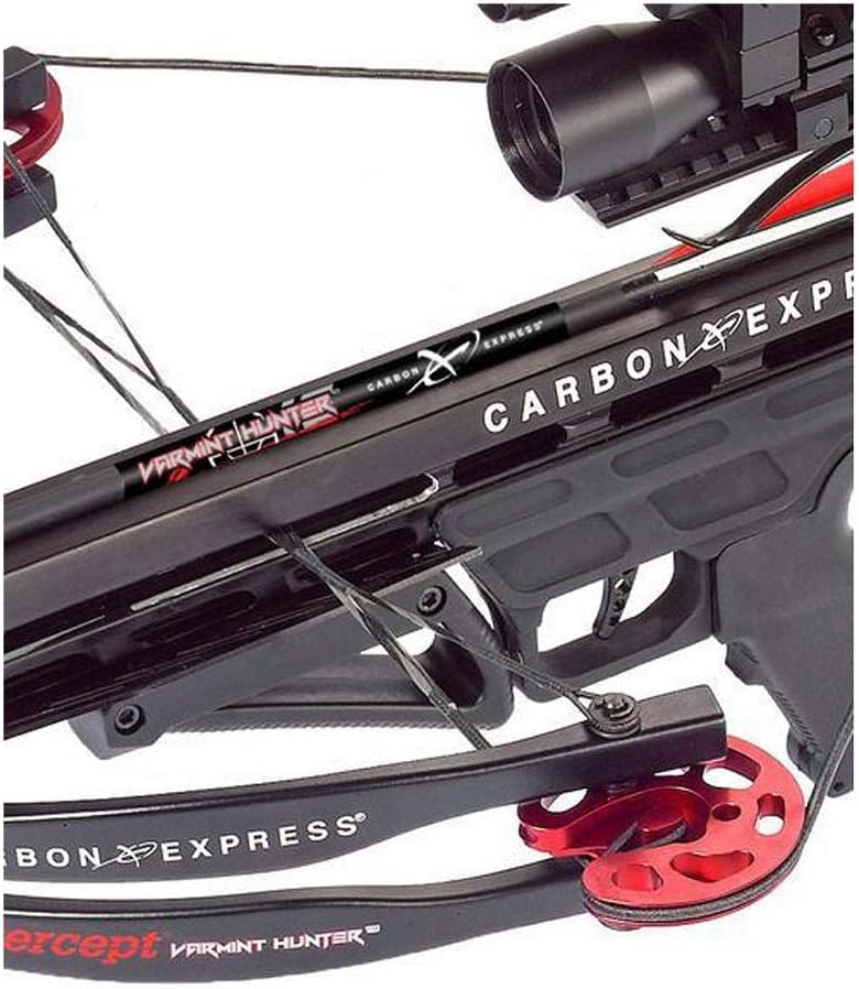 Amazon Com Express Intercept Varmint Hunter Ballesta Kit De Carbono Cuerda Cocker 3 Bolt Carcaj 3 Crossbolts Rail Lubricante 3 Puntos De Practica 4 X 32 Alcance Sports Outdoors