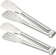 9-Inch Kitchen Tongs, Stainless Steel Serving Tongs Set 2 Pack for Barbecue, Cooking, Salad, Grilling, Serving and Frying
