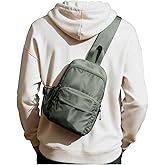 SEAFEW Sling Crossbody Bag for Men Women, Tactical Backpack Shoulder Daypack Mini Anti-Theft Motorcycle Chest Bags, Small One Strap Backpack for Casual Travel Hiking Outdoor Sports Green