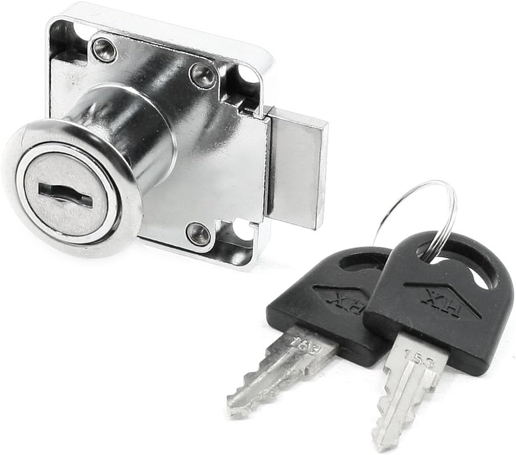 Amazon uxcell 引き出し錠 引き出しロック 2鍵 2つのキー付き キャビネット用 金属製 シルバートーン ドア用金物
