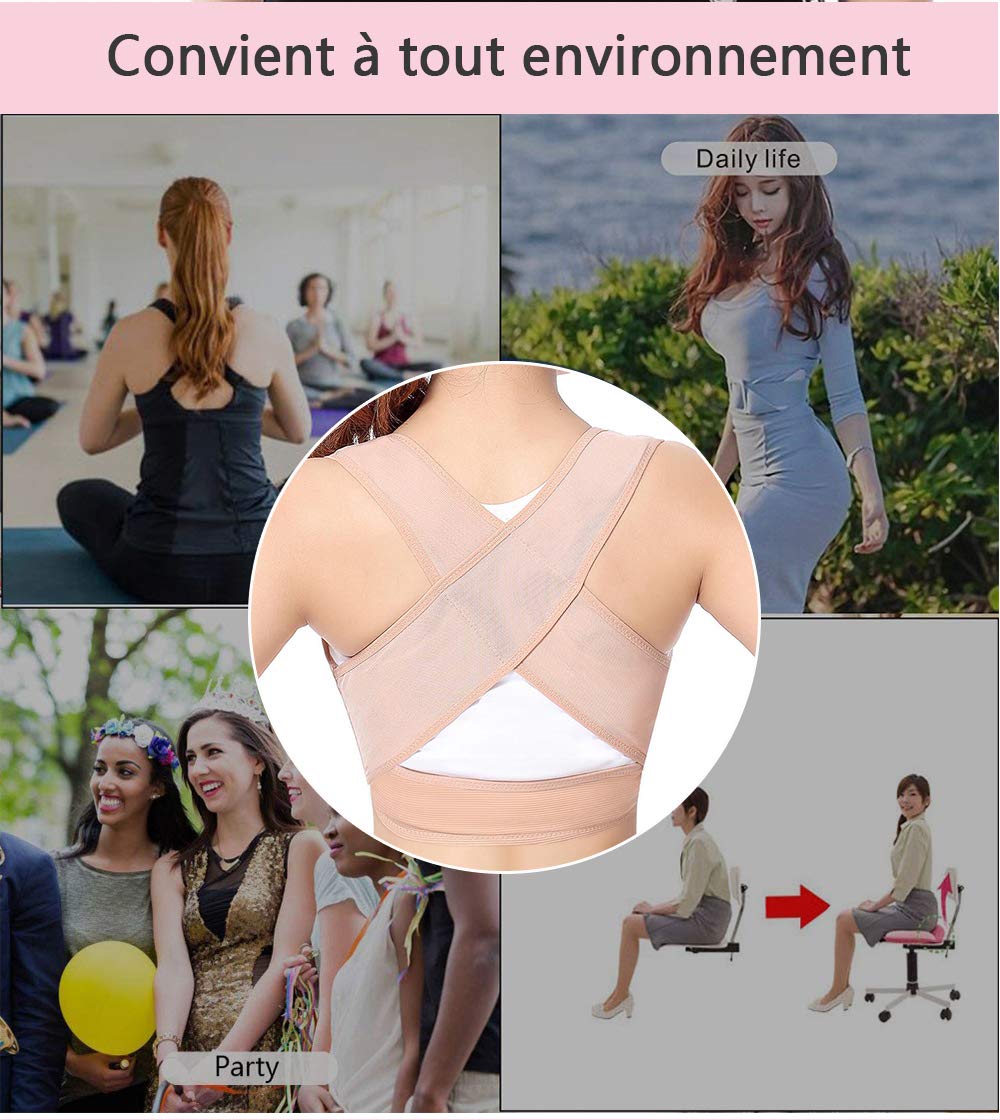 Posture Corrector for Women Clavicle Support Adjustable Breathable Back Support Brace Providing Pain Relief for Neck