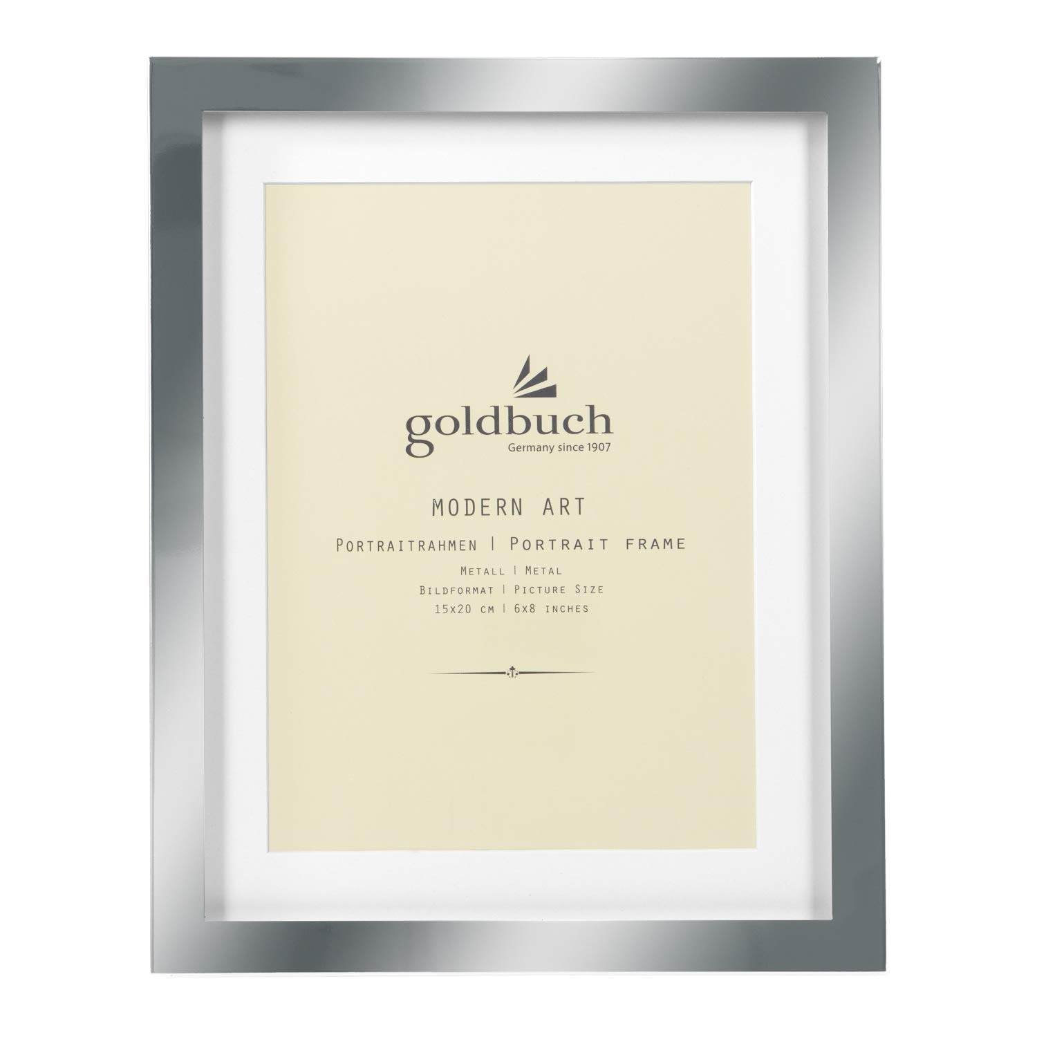 goldbuch Modern Art Picture Frame, Photo Frame for a Picture 15 x 20 cm, Metal, Silver Photo Frame, Portrait Frame with Stand, 21 x 26 x 1.5 cm