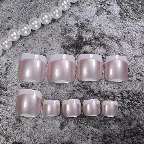 EDA LUXURY BEAUTY NATURAL PEARL NUDE PINK WHITE FRENCH LUXE DESIGN Full Cover Press On Nails Acrylic Nail Kit Artificial Nail Tips Perfect Pedicure False Toenails Square Nail Art Fake Toe Nails 1 EDA LUXURY BEAUTY NATURAL PEARL NUDE PINK WHITE FRENCH LUXE DESIGN Full Cover Press On Nails Acrylic Nail Kit Artificial Nail Tips Perfect Pedicure False Toenails Square Nail Art Fake Toe Nails