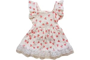 QWINEE Cute Flower Pattern Dog Dress Ruffle Trim Princess Dress Cat Vest Dress Lace Trim Summer Dress Pet Clothes for Small Medium Cats Dogs Kitten Puppy Pink M