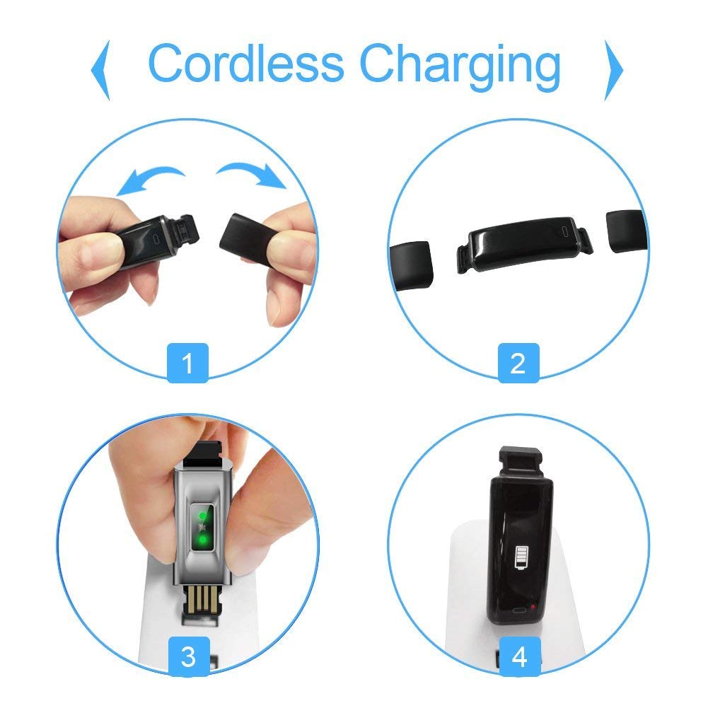 SportyPal Waterproof Fitness Tracker, Activity Tracker Heart Rate Monitor, Sleep Monitor, Step Counter, Calorie Counter, Pedometer Watch for Kids Women Men (Black)