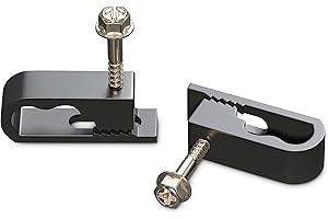 Dual, Twin, or Siamese Coaxial Cable Clips, Cat6, Electrical Wire Cable Clip, 1/2 in Screw Clip and Fastener, Black (100 Piec