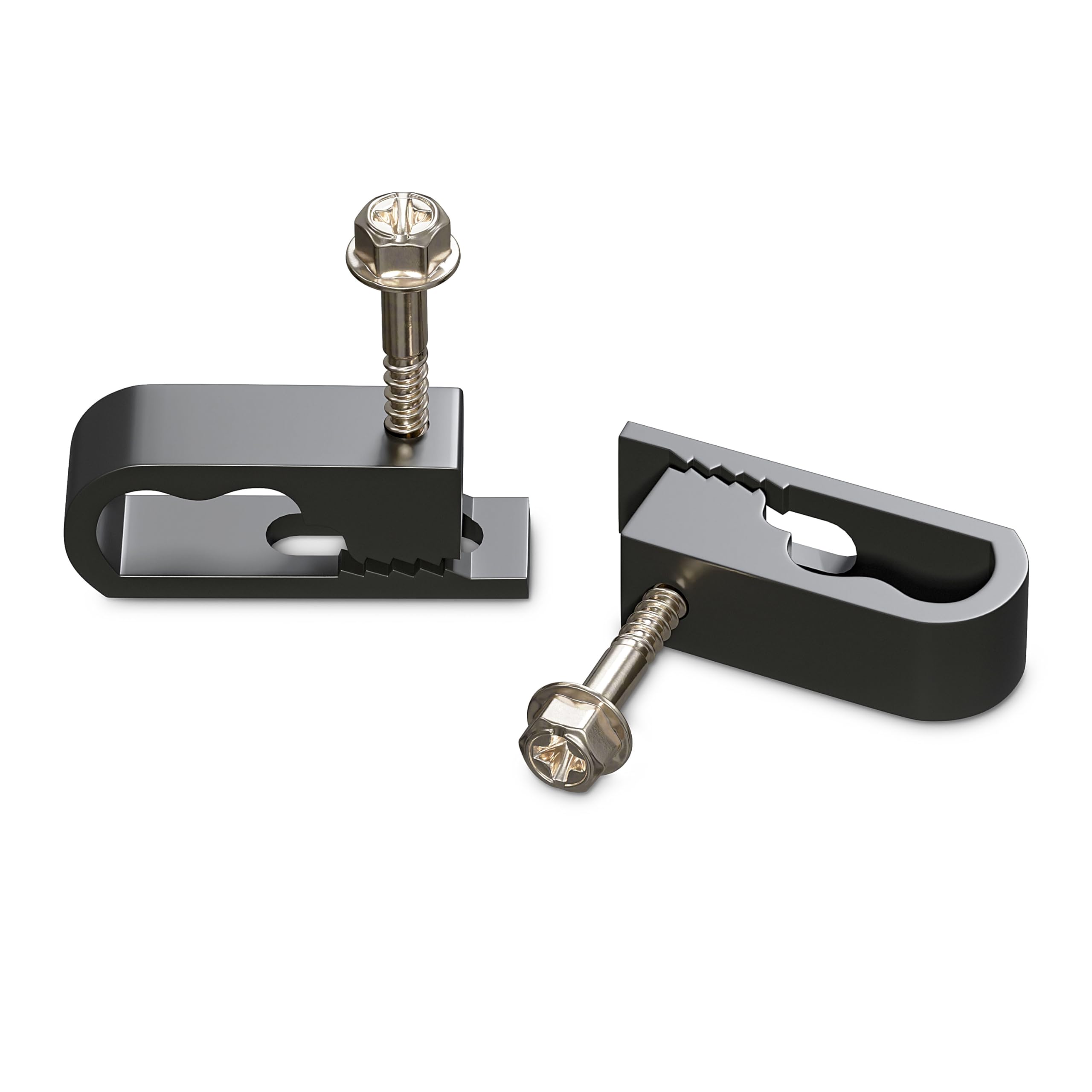 THE CIMPLE CO - Dual, Twin, or Siamese Coaxial Cable Clips, Cat6, Electrical Wire Cable Clip, 1/2 in Screw Clip and Fastener, Black (10 Pieces per Bag)