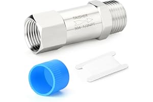 TAISHER 1PCS 304 Stainless Steel 1/2" NPT Male x 1/2" NPT Female Check Valve,Backflow Prevention,One Way Non-Return Check Valves