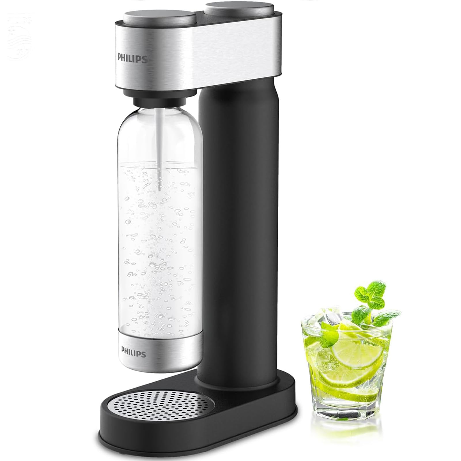 Photo 1 of Philips Soda Streaming Machine, Stainless Sparkling Water Maker Easy Install with Quick Twist 1L PET Carbonating Bottle, Soda Maker Compatible with 60L CO2 Carbonator (NOT Included), ADD4902BKOQ/37