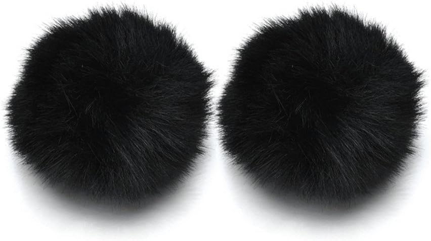 Silver needle Black / Red / White Big Plush Round Balls Charm Stud Earrings for women