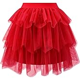 Bridesmay Tulle Skirt for Women, Adults Elastic Waist Puffy Knee Length Tutu Skirts, Girls Ballet Costume Fluffy Tutus
