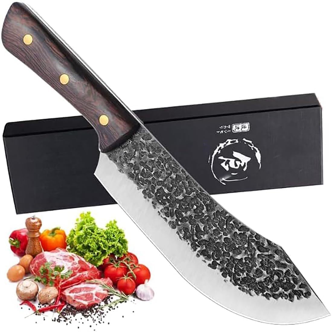 JASON 30cm Profi Fleischmesser Scharfes Küchenmesser Kochmesser Grillmesser Hackmesser für das Grillen Camping Outdoor-Aktivitäten
