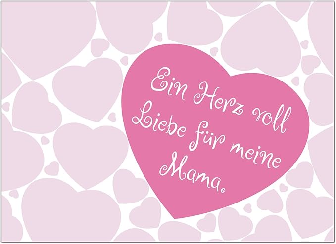 Postkarte Ein Herz voll Liebe für Mama/Moderne Karte mit Umschlag/zum