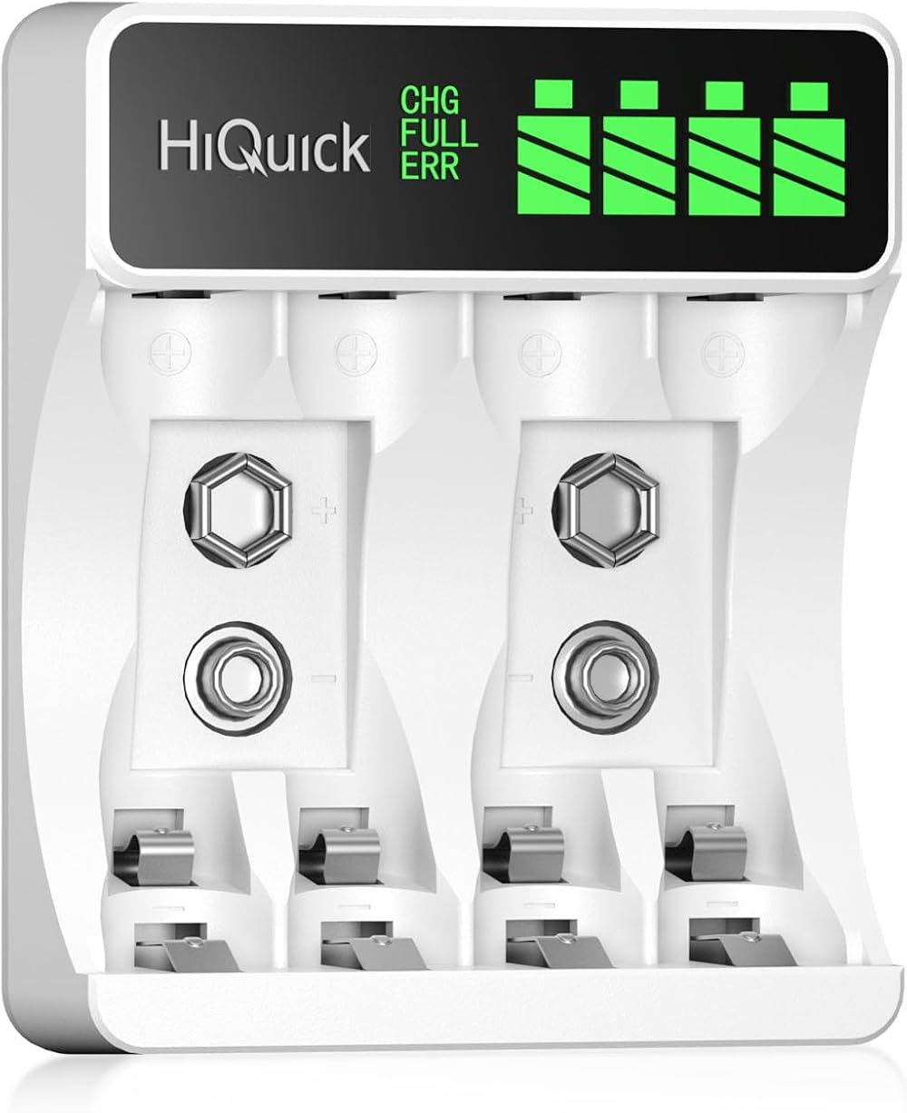 HiQuick LCD 4-Slot Battery Charger for AA/AAA Ni-MH Ni-Cd 1.2V Type C Input
