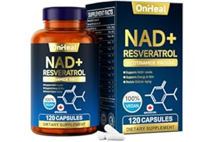 nad+ resveratrol supplement for energy & skin - anti-aging nad+ booster with resveratrol - supports cellular health & focus -