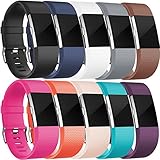 Wepro Replacement Bands for Fitbit Charge 2, 10-Pack Fitbit Charge2 Wristbands, Large, 10 Colors