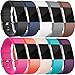 Wepro Replacement Bands for Fitbit Charge 2, 10-Pack Fitbit Charge2 Wristbands, Large, 8 Colors