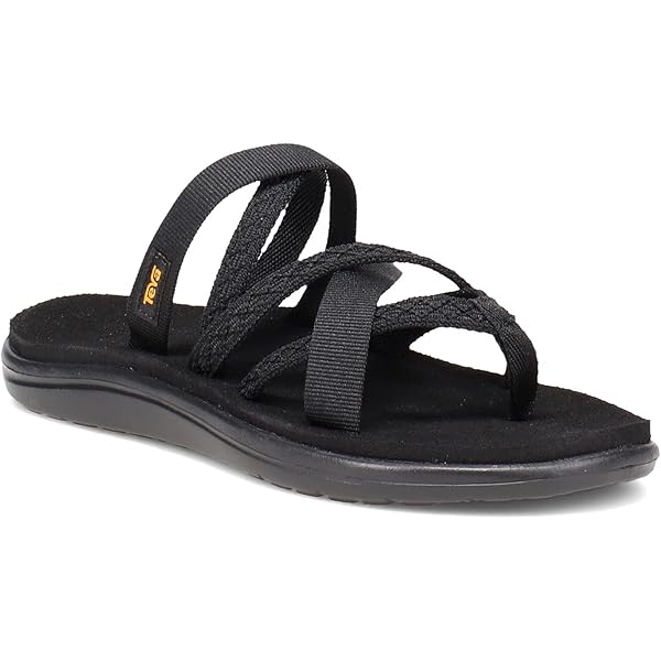 Amazon.com | Teva Women's Ascona Cross Strap Flat Sandal, Black, 6