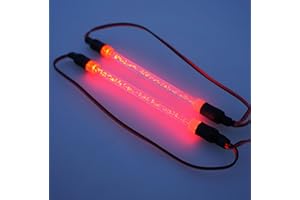 MOHERO 1/10 RC Car Chassis Body LED Light Strip Tube for RC Drifting Car Truck Tank (Red)