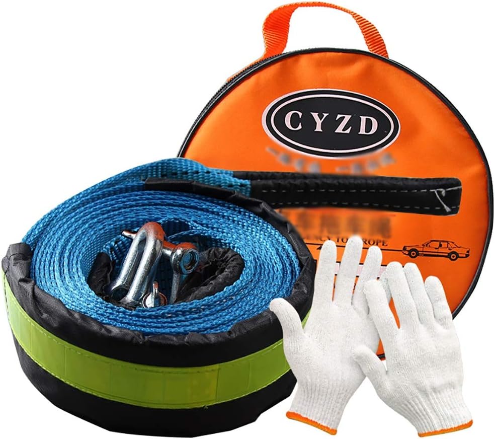 Towing Ropes 5m 8 Tons Tow Rope, Heavy Duty Recycling Trailer Belt, Emergency Rescue Rope 2 U-hooks