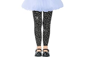 LUCKELF Girls Footless Tights with Sparkle Rhinestone Ballet Dance Tights for School Students Soft Stockings