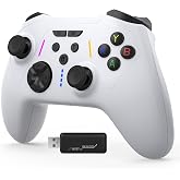 BETMI Wireless Controller Compatible with Xbox|PC with 2.4GHz Adapter | Hall Effect Triggers &amp; Joysticks/Turbo/Macro/Dual Vibration/RGB Light, Gamepad Compatible with Xbox One, Series X/S (White)