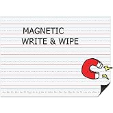 Joswisch Large Magnetic Dry Erase Lined Paper, Handwriting Paper for Whiteboard, Reusable Lined Dry-Erase Sheets for Classroo
