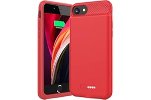 ATGIH Battery Case for iPhone 6/6s/7/8/SE (2020/2022), Real 6000mAh Charging Case with 360°Protection and Rechargeable Extended Battery Charger Case 4.7inch(Red)