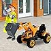 Aosom 6V Kids Ride On Toy Digger Construction Excavator Tractor Vehicle