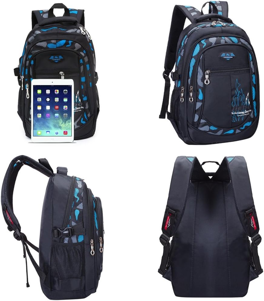 Boys School Backpack Heavy Duty Bookbag AM SeaBlue Rucksack Casual Daypack Student School Bag