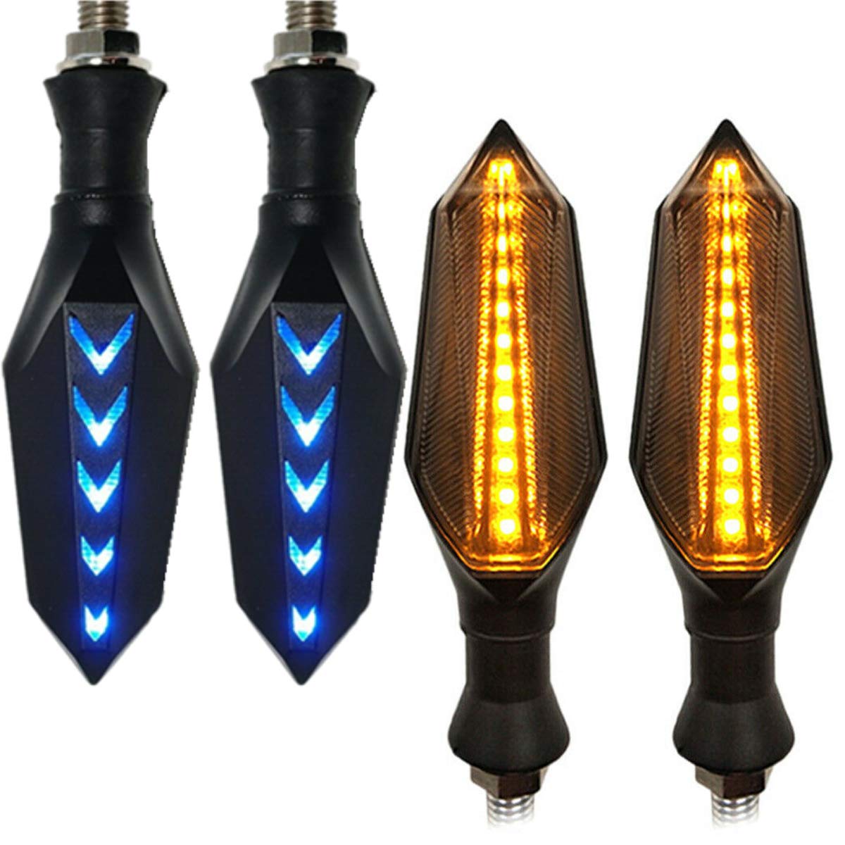 atv electrombile etc. nosii nosii moto led clignotant clignotant s/&eacute;quentiel feux clignotants avant clignotants jaune bleu lumi/&egrave;re couleur 2pcs pour diff/&eacute;rentes motos