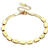 Dainty Gold Bracelet for Women 18K Gold Plated Snake Chain Bracelets Herringbone Bracelet for Women