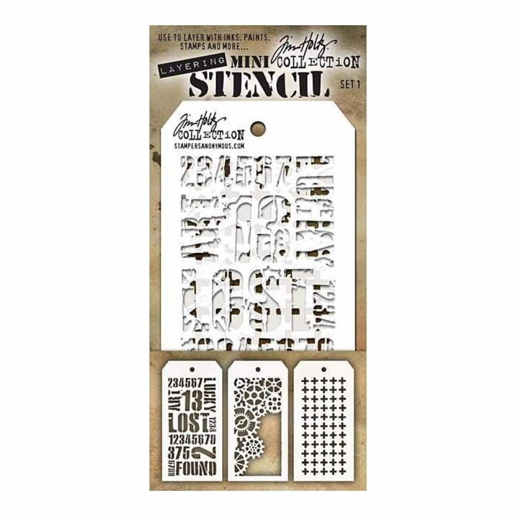 Stampers Anonymous Tim Holtz Mini Layered Stencil Set #1