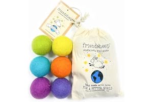Friendsheep Eco Wool Pet Toy Ball - Cat, Ferret, Small Dog - Fair Trade, Handmade in Nepal, Eco-Friendly - 100% Wool, 6-Pack (Balls x6, Rainbow Land)