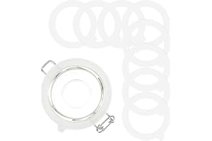 AMZLYSDOK 8PCS Rubber Seals for Glass Jars, Airtight Silicone Replacement Gasket,Food-Grade Silicone Gaskets (3.75" Diameter,Fits Mason Jars),Leakproof,Airtight Rings for Food Storage,Canning(White)