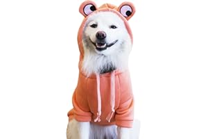 CIMIKY Dog Sweater,Dog Hoodie,cat Sweater,cat Hoodie,cat Costume Frog Shape Cosplay Clothes Warm Sweater Shirt Coat,Dog Costumes for Small Dogs (Pink S)