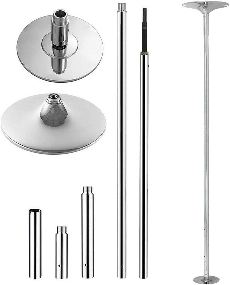 Cirocco Portable Dance Pole Static Stripper Spinning Exercise 441LB Capacity | Durable Sturdy Heavy Duty Safe Height Adjustable Foldable Easy to Assemble and Store for Home Gymnasium Training Fitness