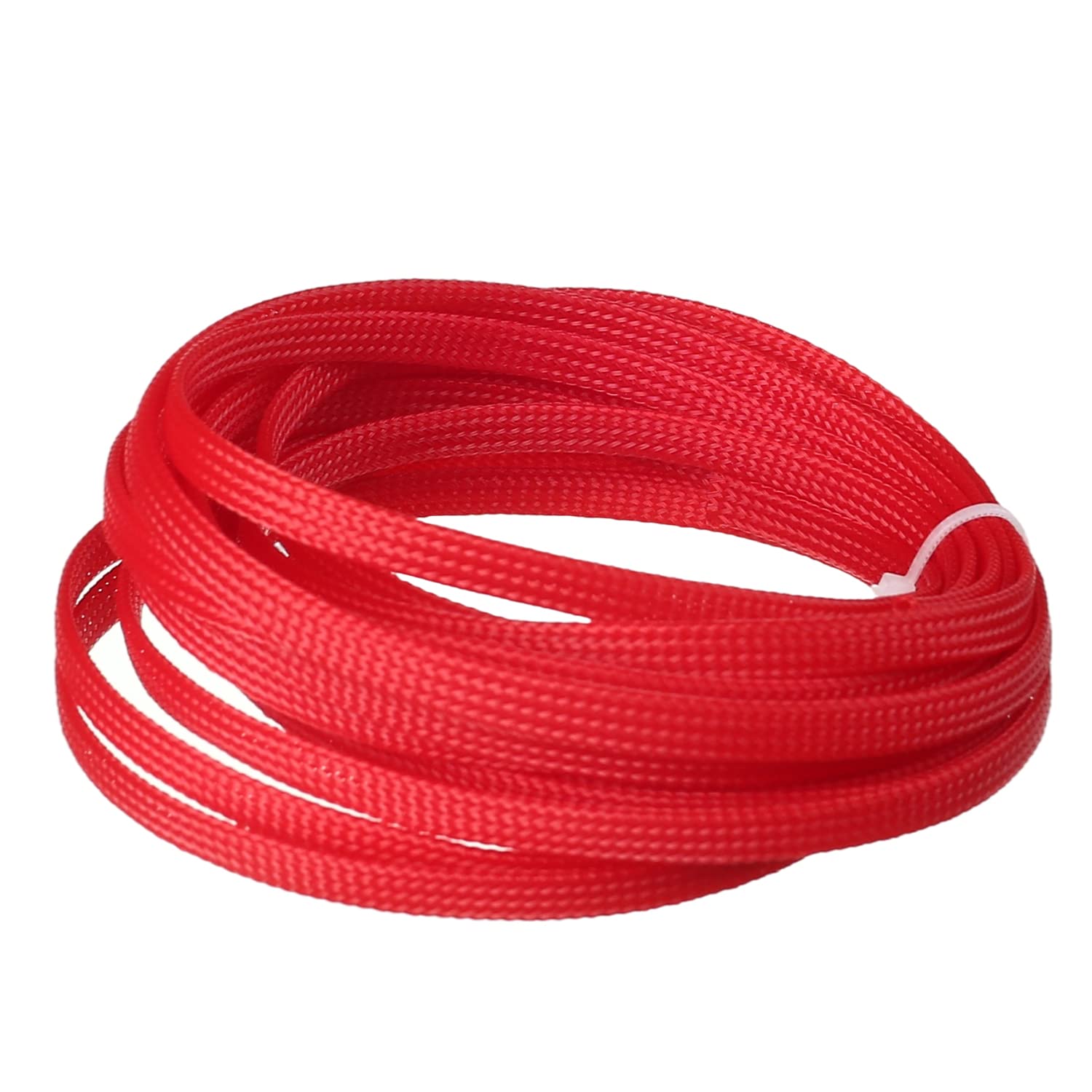 Othmro 1pc Cable Management Sleeve, Braided Cable Tidy Red, 5m Cable Organizers Cable Protector Wire Tidy for TV/PC USB Cable, Width 6mm