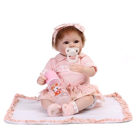 Walmeck-1 Walmeck Doll 16Inch 41Cm Silicone Reborn Toddler Doll Body Boneca with Clothes Brown Eyes Lifelike Toy 16 inches